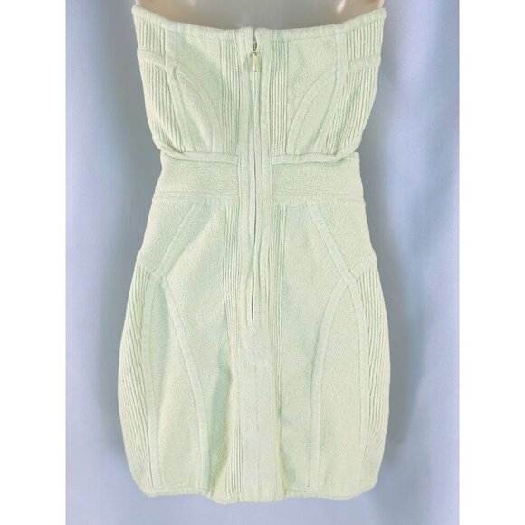 Herve Leger Mint Green Strapless Boucle Mini Dress $1,190 - Picture 8 of 14